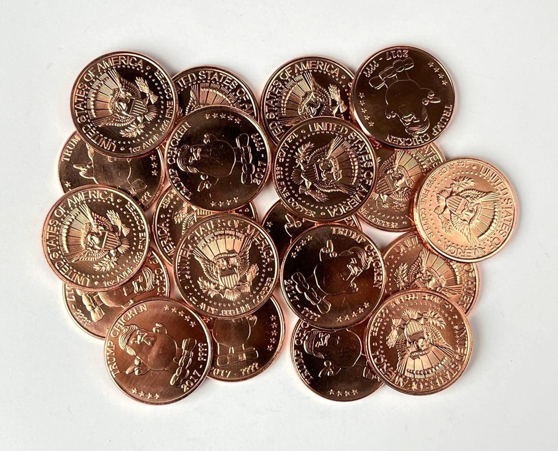 Group of 20 Trump Chicken 1 oz .999 Fine Copper Rounds: Group of 20 Trump Chicken 1 oz .999 Fine Copper Rounds