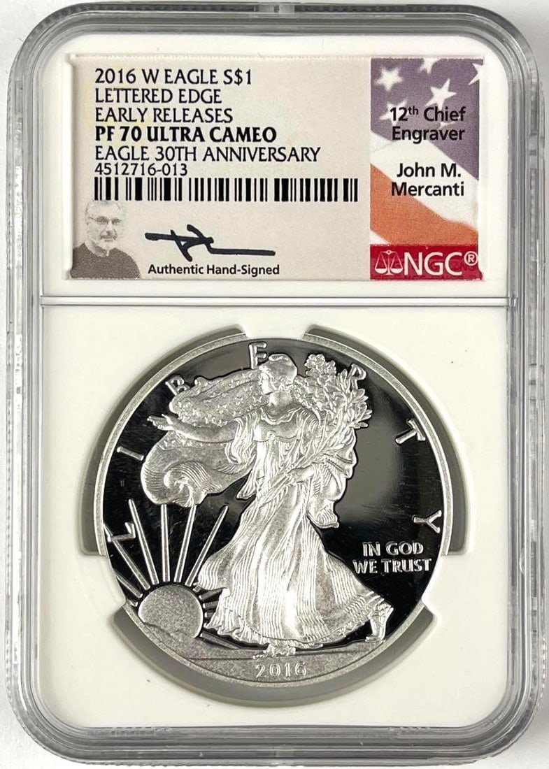 2016 W US $1 American Silver Eagle 1 oz Fine Silver Coin NGC PF70 Ultra Cameo (1 of 2)