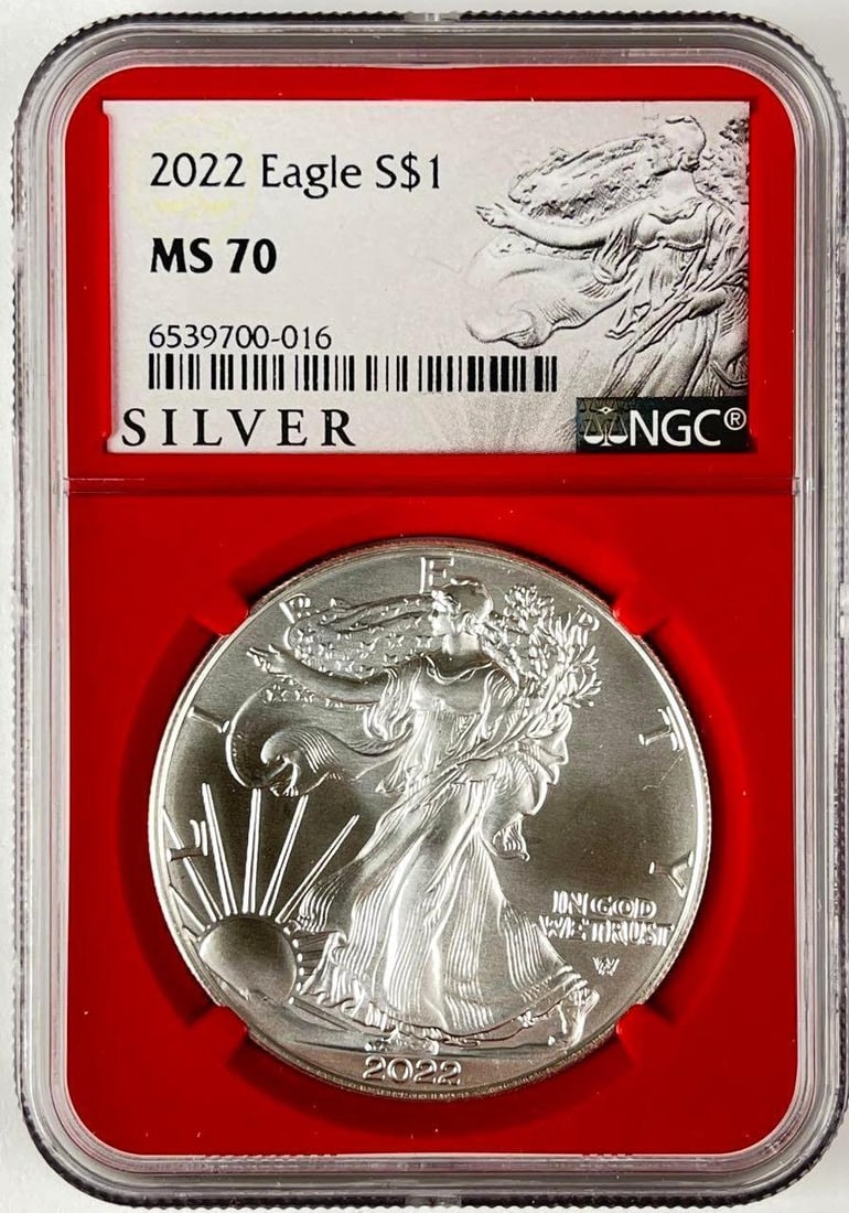 2022 US $1 American Silver Eagle 1 oz Fine Silver Coin NGC MS70: 2022 US $1 American Silver Eagle 1 oz Fine Silver Coin NGC MS70