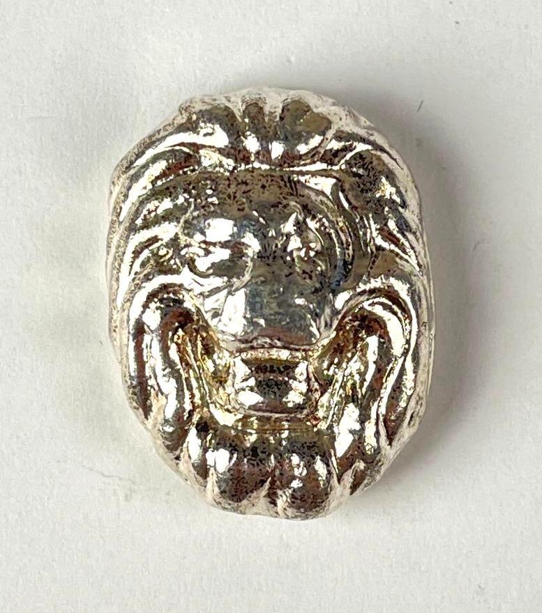Yeager Poured Silver Hand Poured Lion 1 oz 999 Fine Silver Ingot/ Bar (1 of 2)