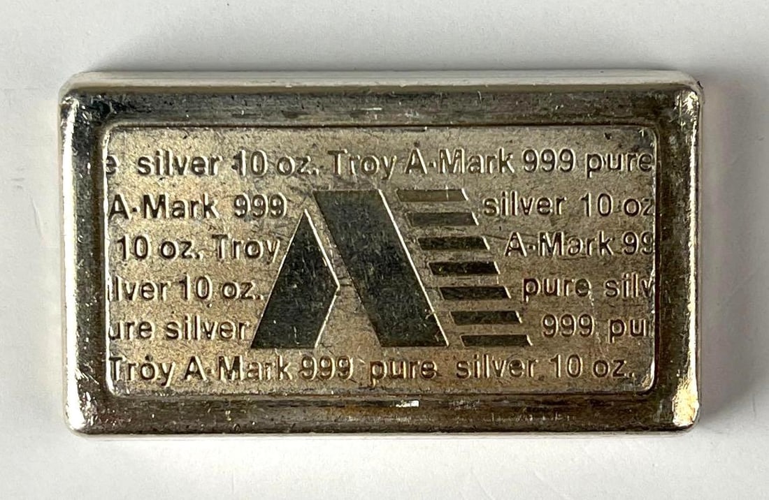 AMark Stackable 10 oz .999 Fine Silver Ingot/ Bar: AMark Stackable 10 oz .999 Fine Silver Ingot/ Bar