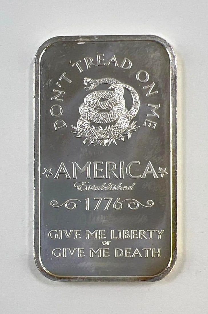 America The Price of Liberty 1 oz .999 Fine Silver Don?t Tread on Me Bar (1 of 2)
