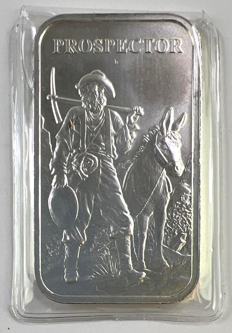 Prospector 1 oz .999 Fine Silver Bar: Prospector 1 oz .999 Fine Silver Bar