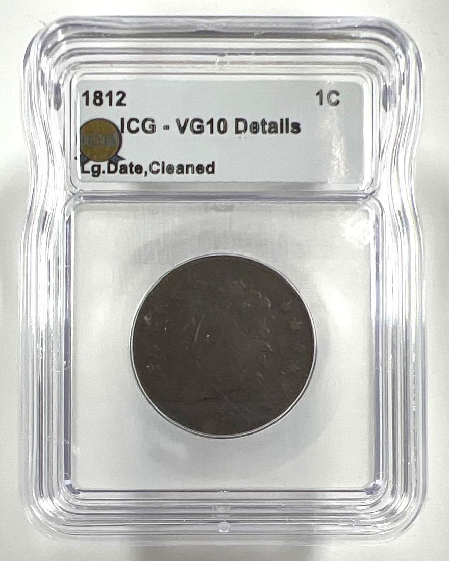 1812 Classic Head Large Cent Large Date ICG VG10 (1 of 2)