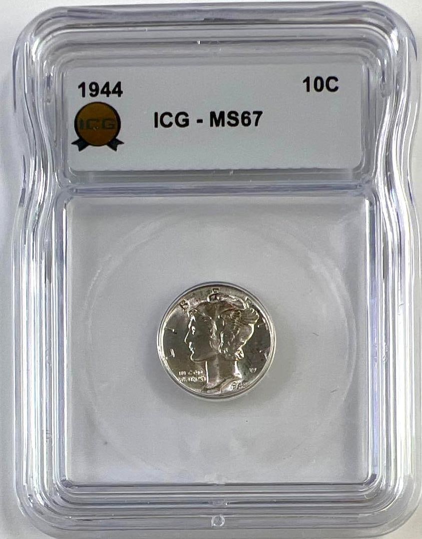 1944 US Mercury Silver Dime ICG MS67 (1 of 2)