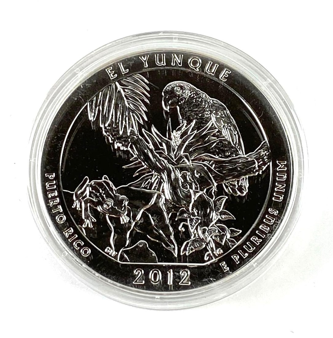 2012 America the Beautiful 5 Oz .999 Fine Silver Round: 2012 Washington Quarter Design 5 Oz .999 Fine Silver Round