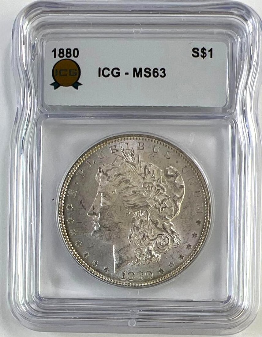 1880 US Morgan Silver Dollar ICG MS-63: 1880 US Morgan Silver Dollar ICG MS-63