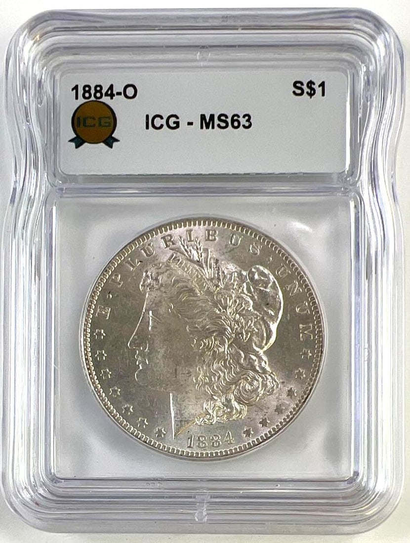 1884-O US Morgan Silver Dollar ICG MS-63: 1884-O US Morgan Silver Dollar ICG MS-63