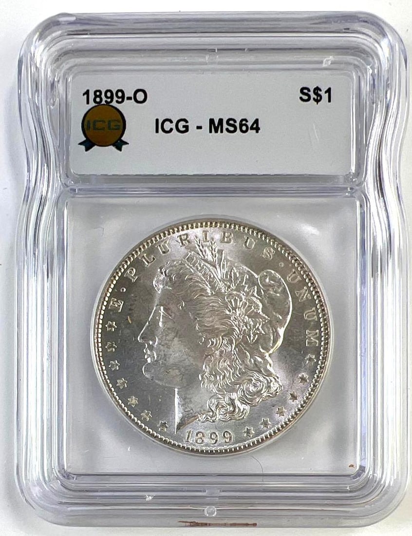 1899-O US Morgan Silver Dollar ICG MS-64: 1899-O US Morgan Silver Dollar ICG MS-64