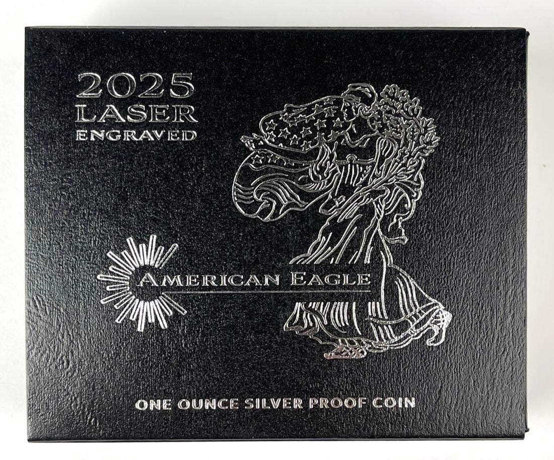 2025 US Mint US $1 American Silver Eagle with Laser Engraved Privy 1 oz Fine Silver Proof: Includes COA