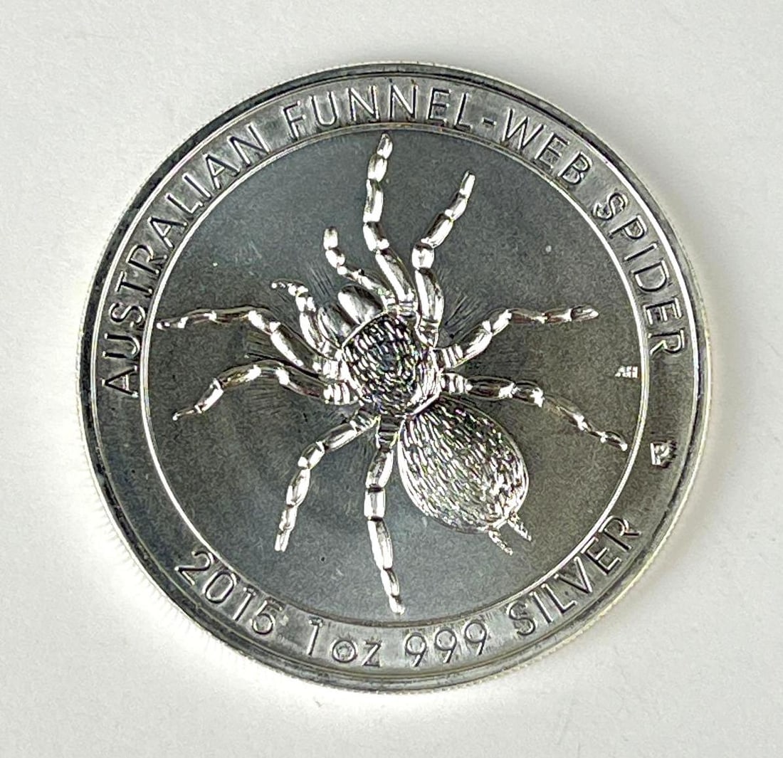 2015 Australia $1 Funnel Web Spider 1 oz 999 Silver Coin: 2015 P Australia $1 Funnel Web Spider 1 oz 999 Silver Coin