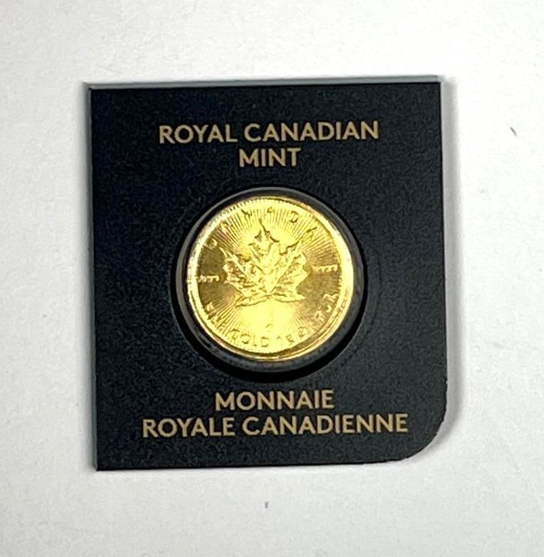 2023 Canada 50 Cents Maple Leaf 1 Gram 9999 Fine Gold Coin (1 of 2)
