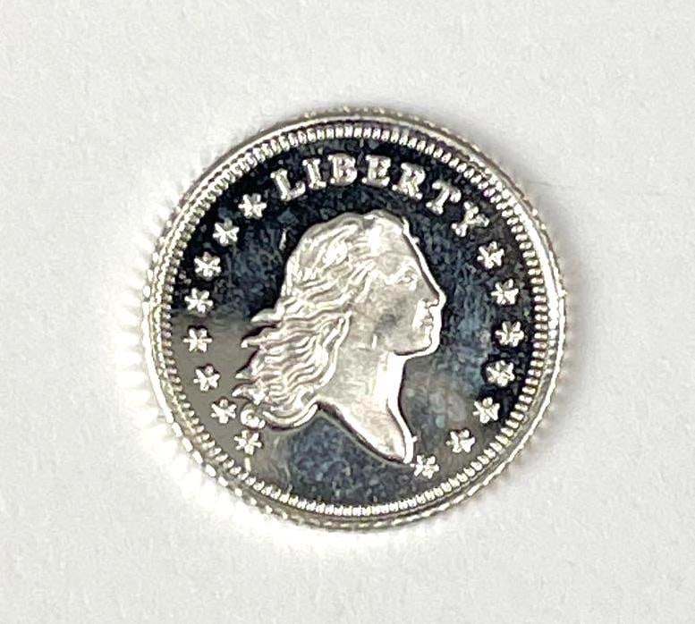 Flowing Hair Design 1 Gram .999 Fine Silver Round: Flowing Hair Design 1 Gram .999 Fine Silver Round