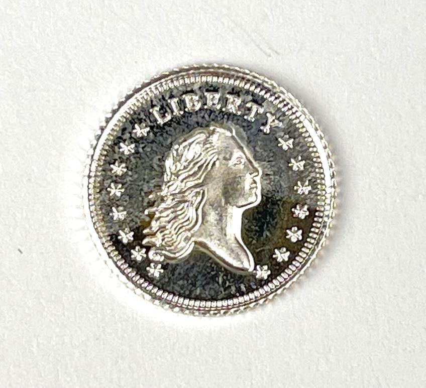 Flowing Hair Design 1 Gram .999 Fine Silver Round: Flowing Hair Design 1 Gram .999 Fine Silver Round