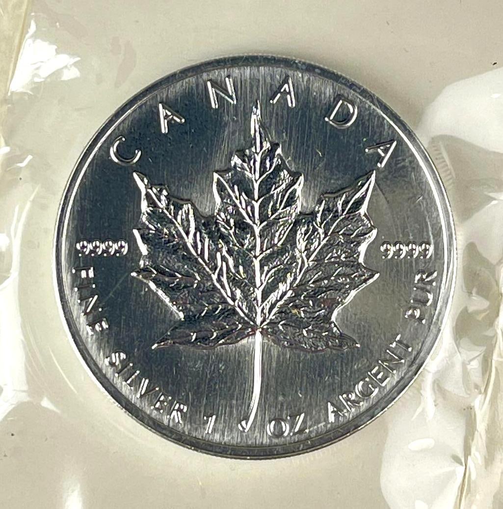 1999 Canada $5 Maple Leaf 1 oz 9999 Fine Silver Coin (1 of 2)