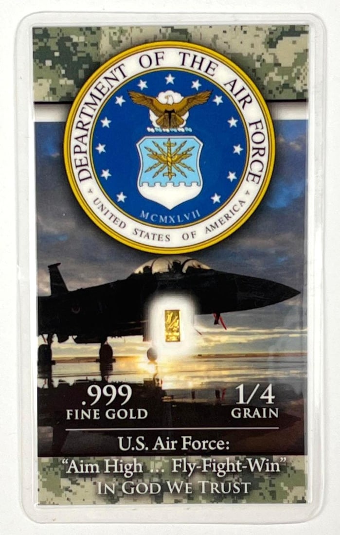 Benchmark Strategic Metals USA Department of the Air Force 1/4th Grain .999 Fine Gold Ingot/ Bar (1 of 2)
