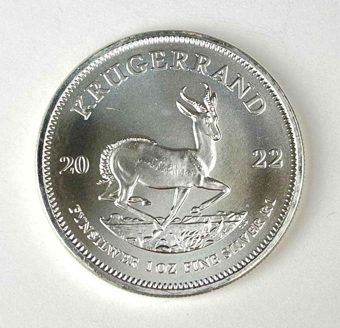 2022 South Africa Krugerrand 1 oz .999 Fine Silver Coin: 2022 South Africa Krugerrand 1 oz .999 Fine Silver Coin