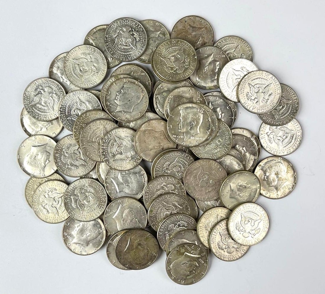Group of 77 US Kennedy Half Dollars (1 of 1)