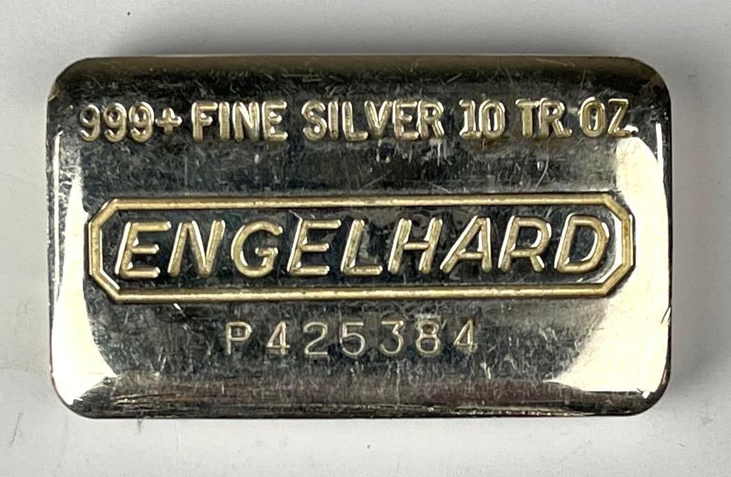 Engelhard 10 oz 999 Fine Silver Ingot/ Bar: Engelhard 10 oz 999 Fine Silver Ingot/ Bar