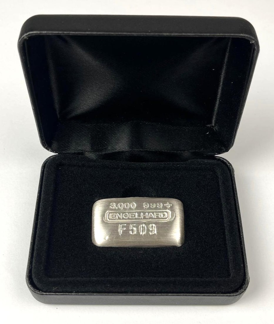 Engelhard 3 oz 999 Fine Silver Ingot/ Bar: Includes COA, Mintage of 4,000.