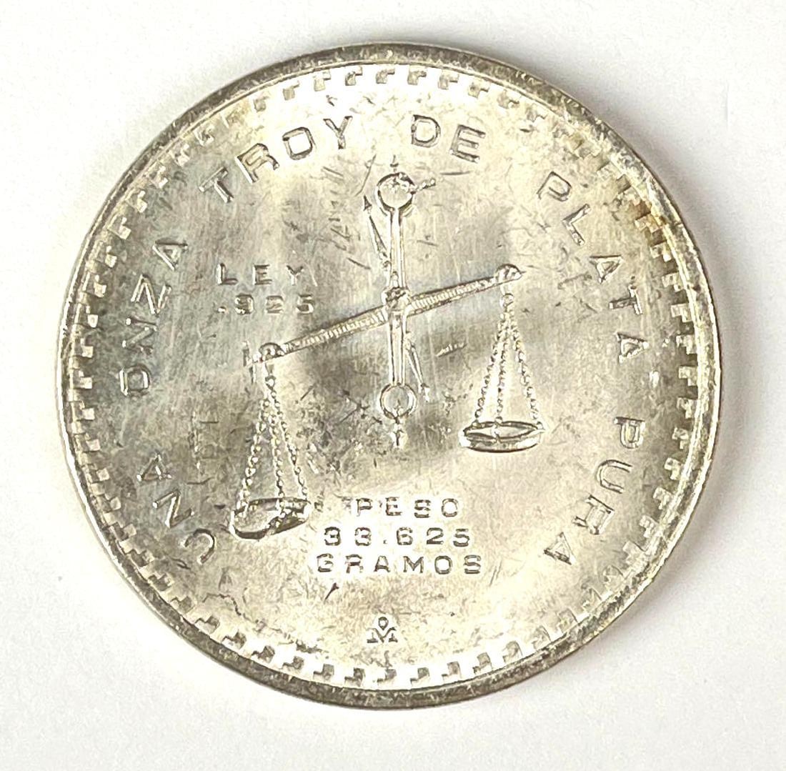 1980 Mexico Balance Scale 1 Onza 1 oz .999 Fine Silver Round (1 of 2)