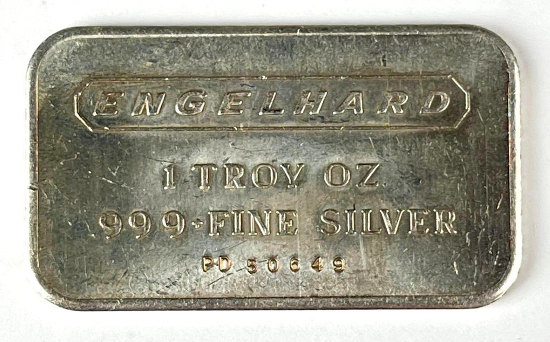 Engelhard 1 oz .999 Fine Silver Ingot/ Bar: Engelhard 1 oz .999 Fine Silver Ingot/ Bar