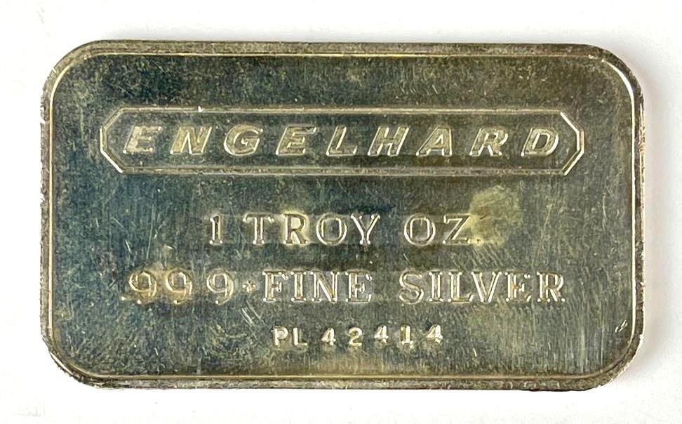 Engelhard 1 oz .999 Fine Silver Ingot/ Bar: Engelhard 1 oz .999 Fine Silver Ingot/ Bar