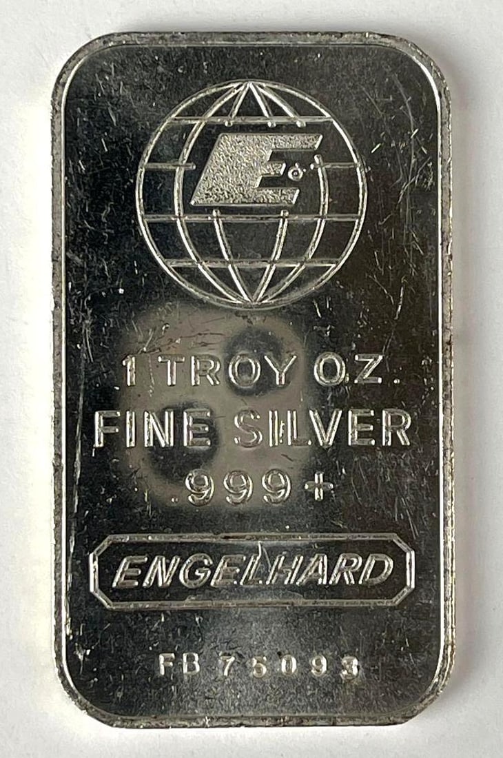 Engelhard 1 oz .999 Fine Silver Ingot/ Bar: Engelhard 1 oz .999 Fine Silver Ingot/ Bar