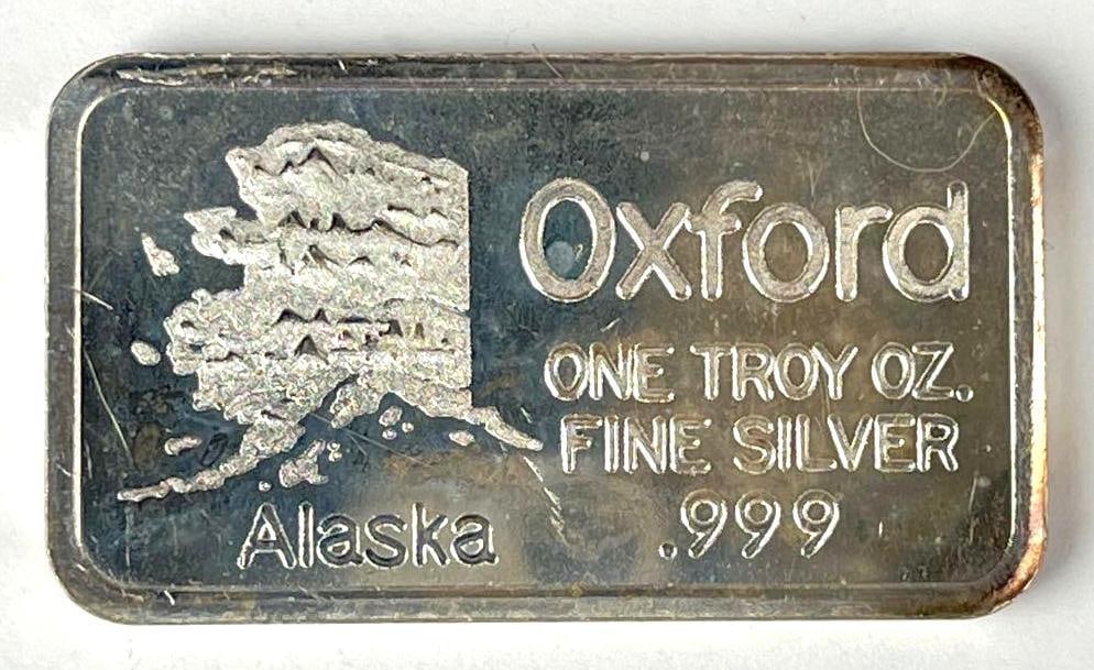 Oxford Alaska 1 oz .999 Fine Silver Ingot/ Bar (1 of 2)