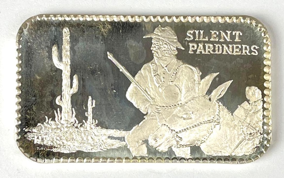 Silent Pardners 1 oz .999 Fine Silver Ingot/ Bar (1 of 2)