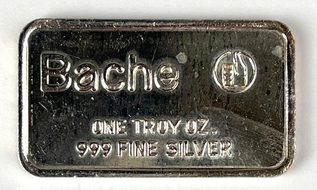 Bache 1 oz .999 Fine Silver Ingot/ Bar (1 of 2)