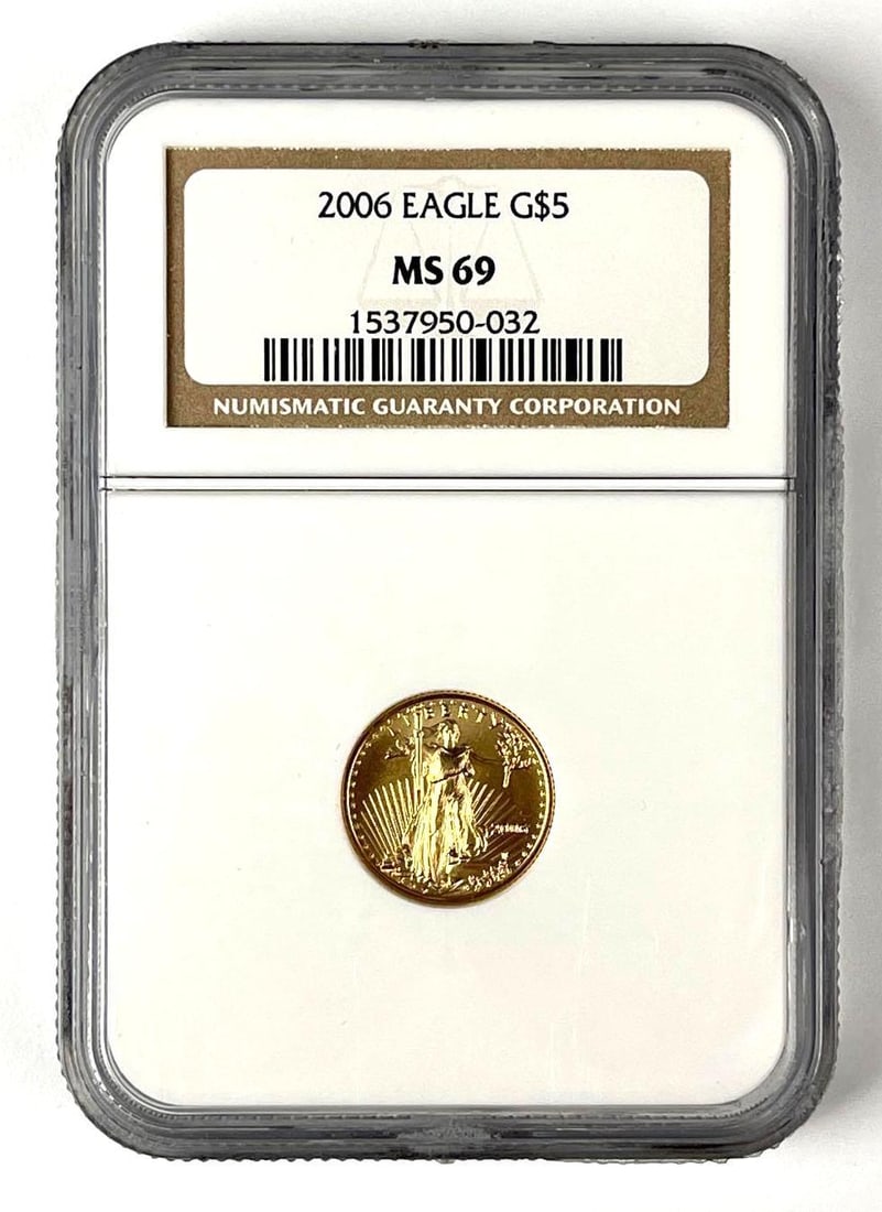 2006 US $5 American Gold Eagle 1/10 oz Fine Gold Coin NGC MS69: 2006 US $5 American Gold Eagle 1/10 oz Fine Gold Coin NGC MS69