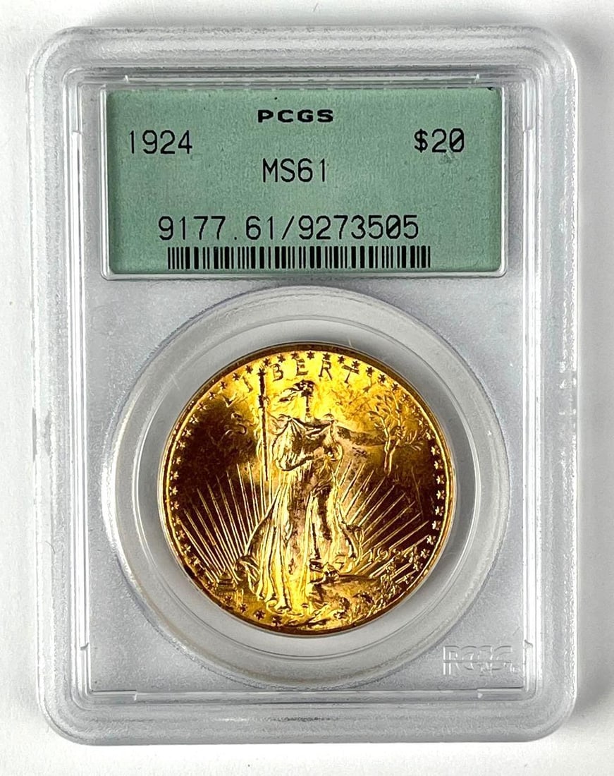 1924 US $20 St. Gaudens Gold Coin PCGS MS61: 1924 US $20 St. Gaudens Gold Coin PCGS MS61