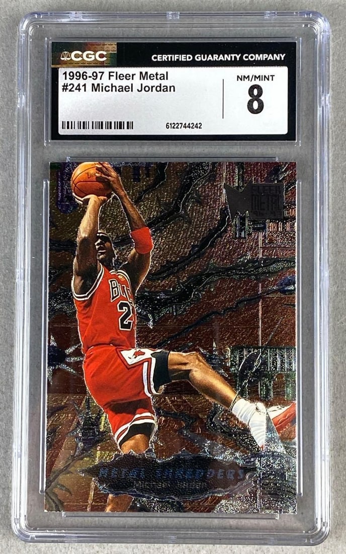 1996 - 97 Fleer Metal Michael Jordan Metal Shredders #241 CGC 8: 1996 - 97 Fleer Metal Michael Jordan #241 CGC 8