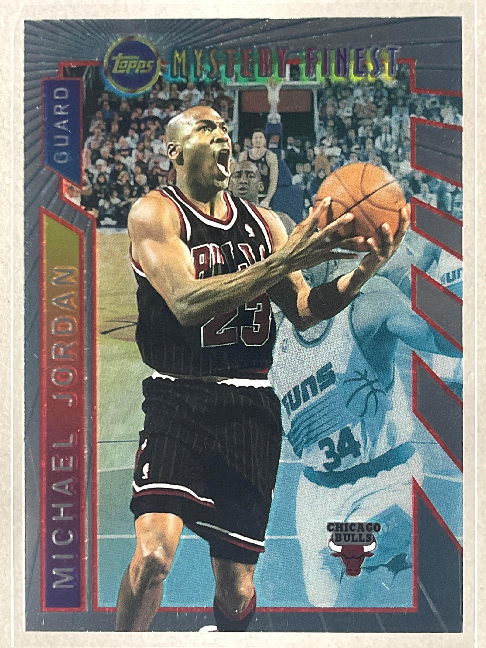 1996 Topps Mystery Finest Borderless Michael Jordan #M14: 1996 Topps Mystery Finest Borderless Michael Jordan #M14, Sharp card, Ready to grade