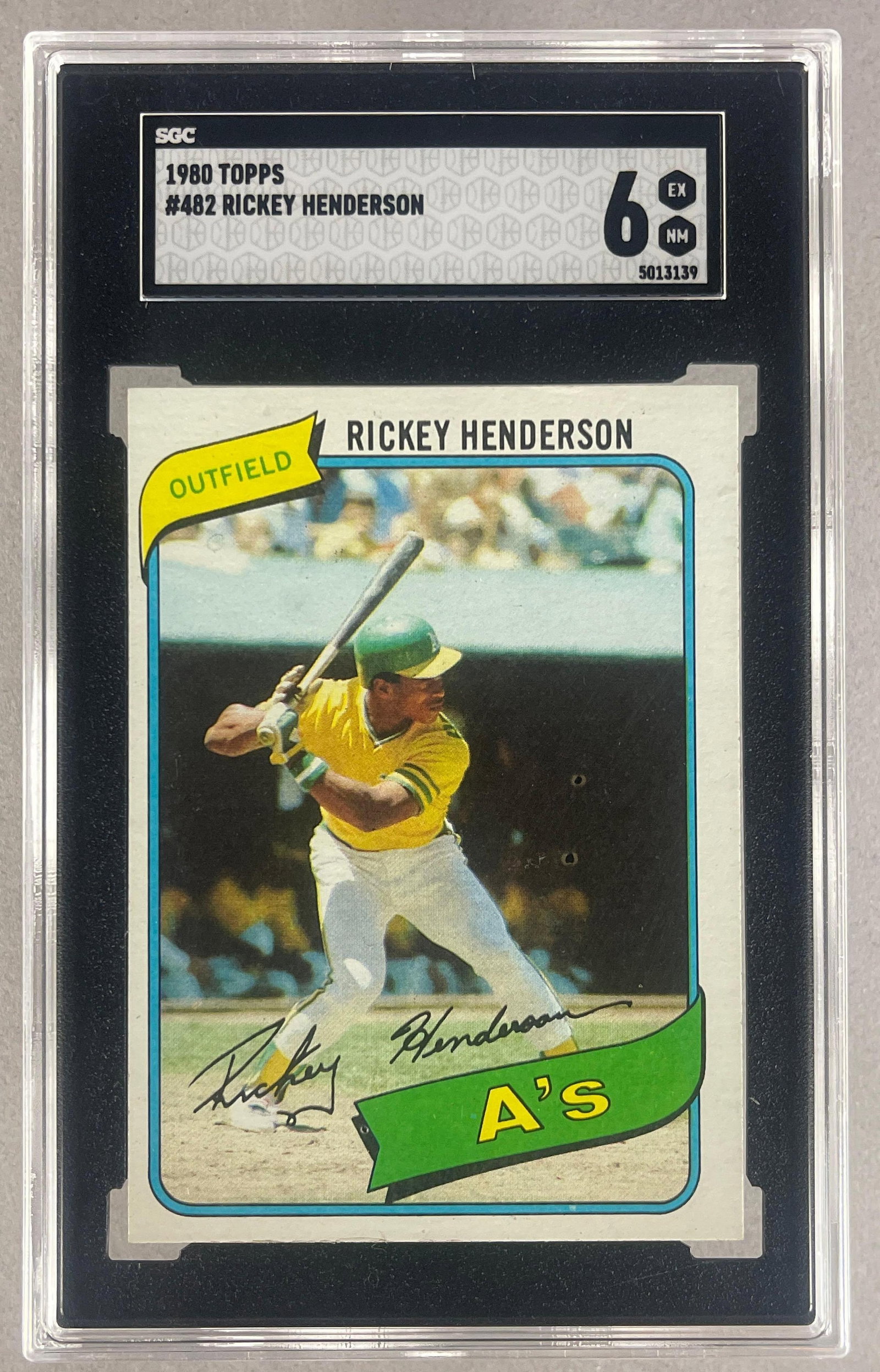 1980 Topps Rickey Henderson #482 SGC 6 Rookie (1 of 2)