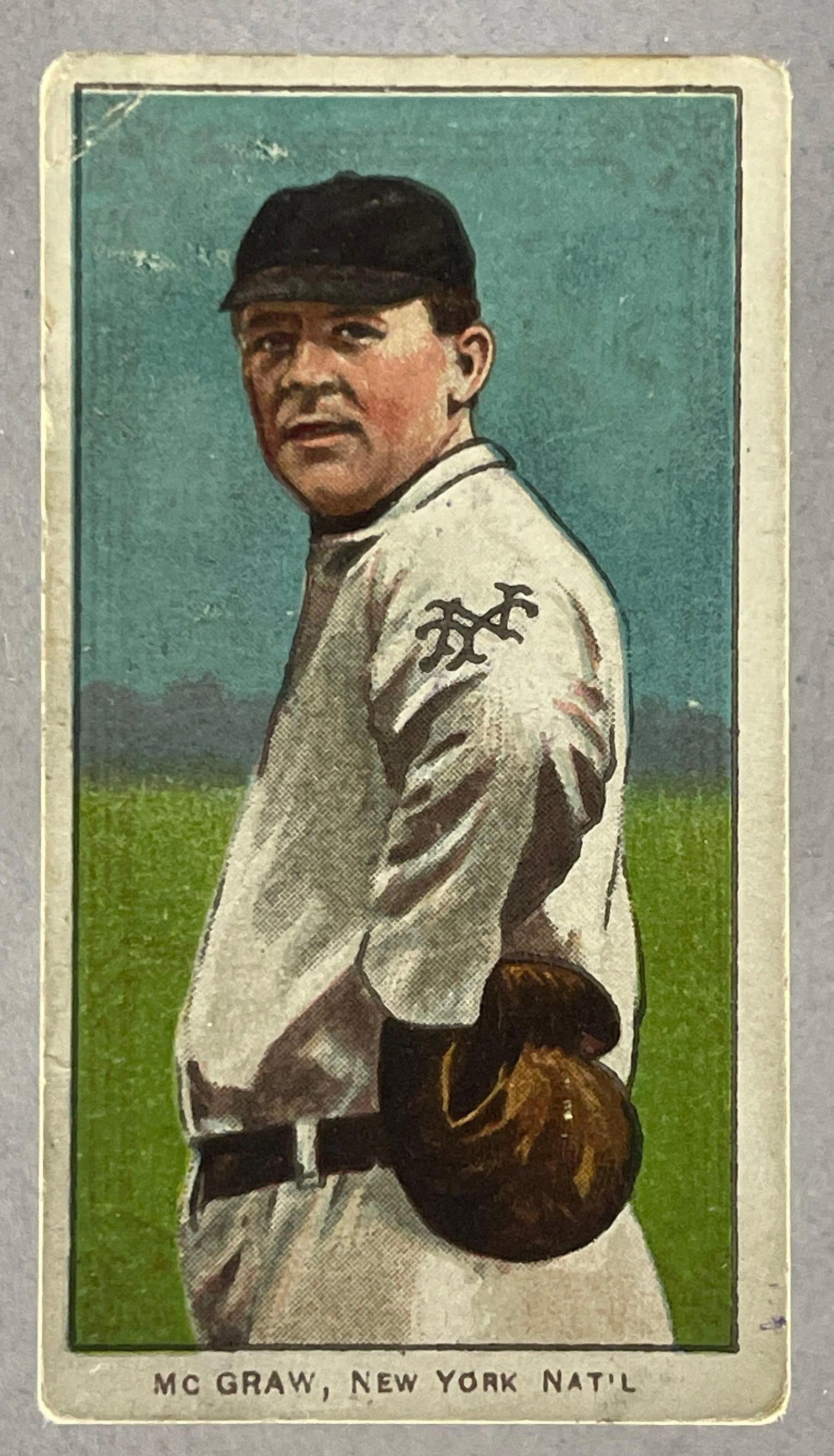 1909 - 11 T206 John McGraw Glove at Hip Sweet Caporal 3500-460 with Stamp (1 of 2)