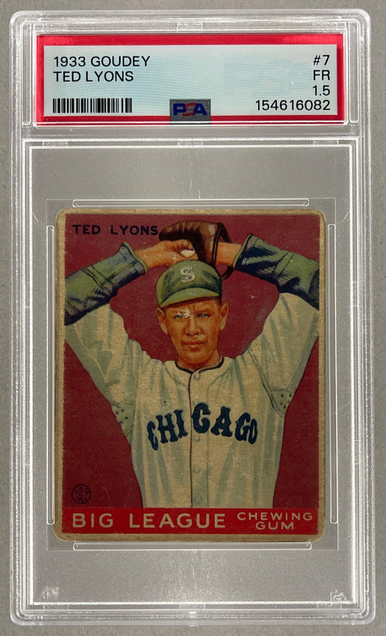 1933 Goudey Ted Lyons #7 PSA 1.5: 1933 Goudey Ted Lyons #7 PSA 1.5