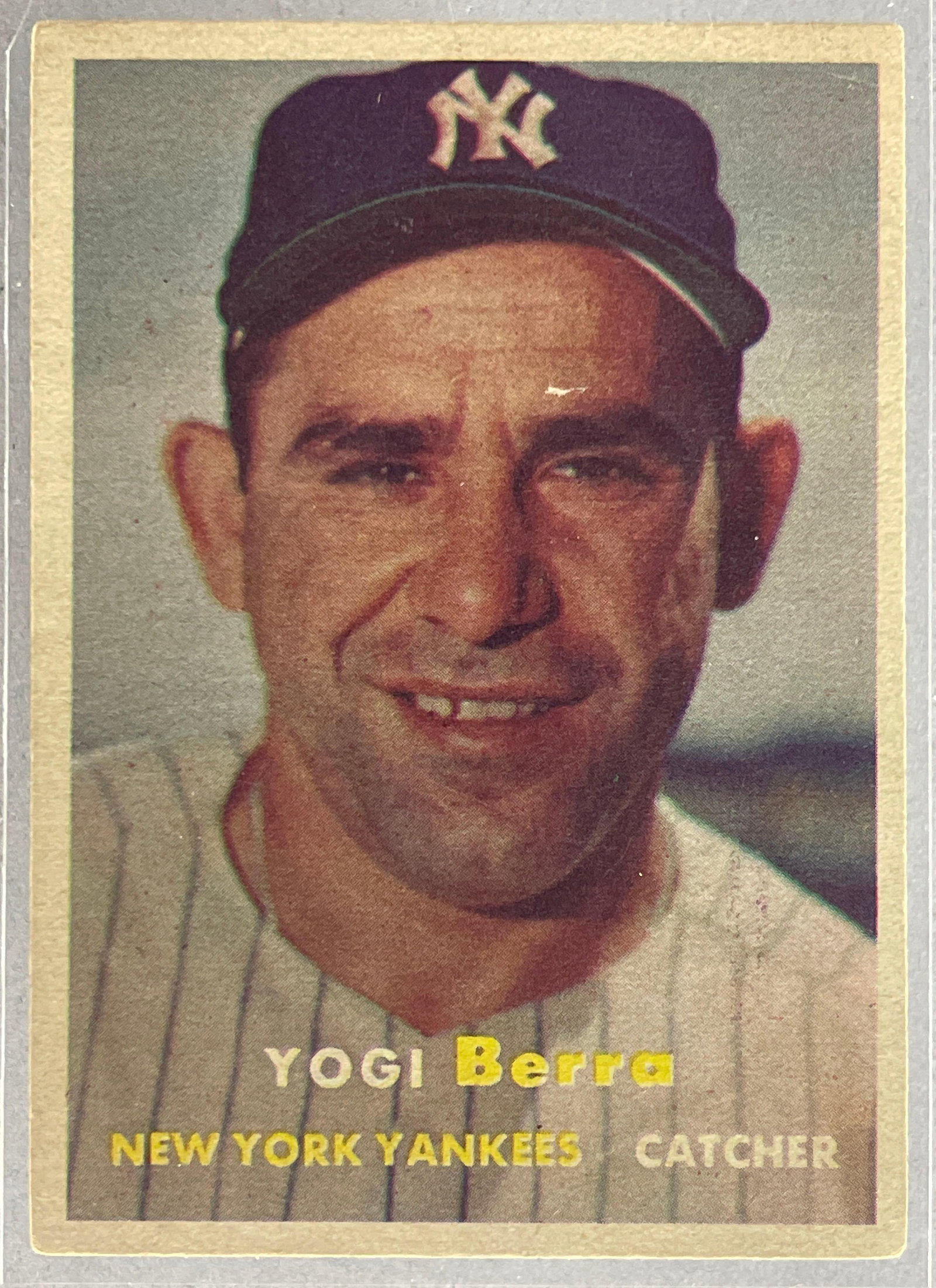 1957 Topps Yogi Berra #2: 1957 Topps Yogi Berra #2, VGEX with decent centering