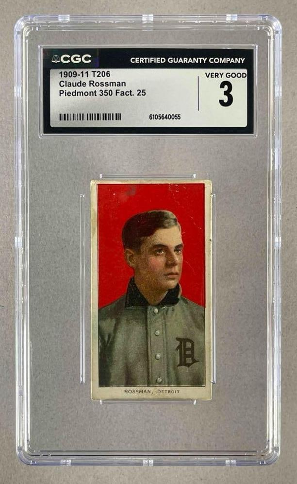 1909 - 11 T206 Claude Rossman Piedmont 350/25 CGC 3 (1 of 2)