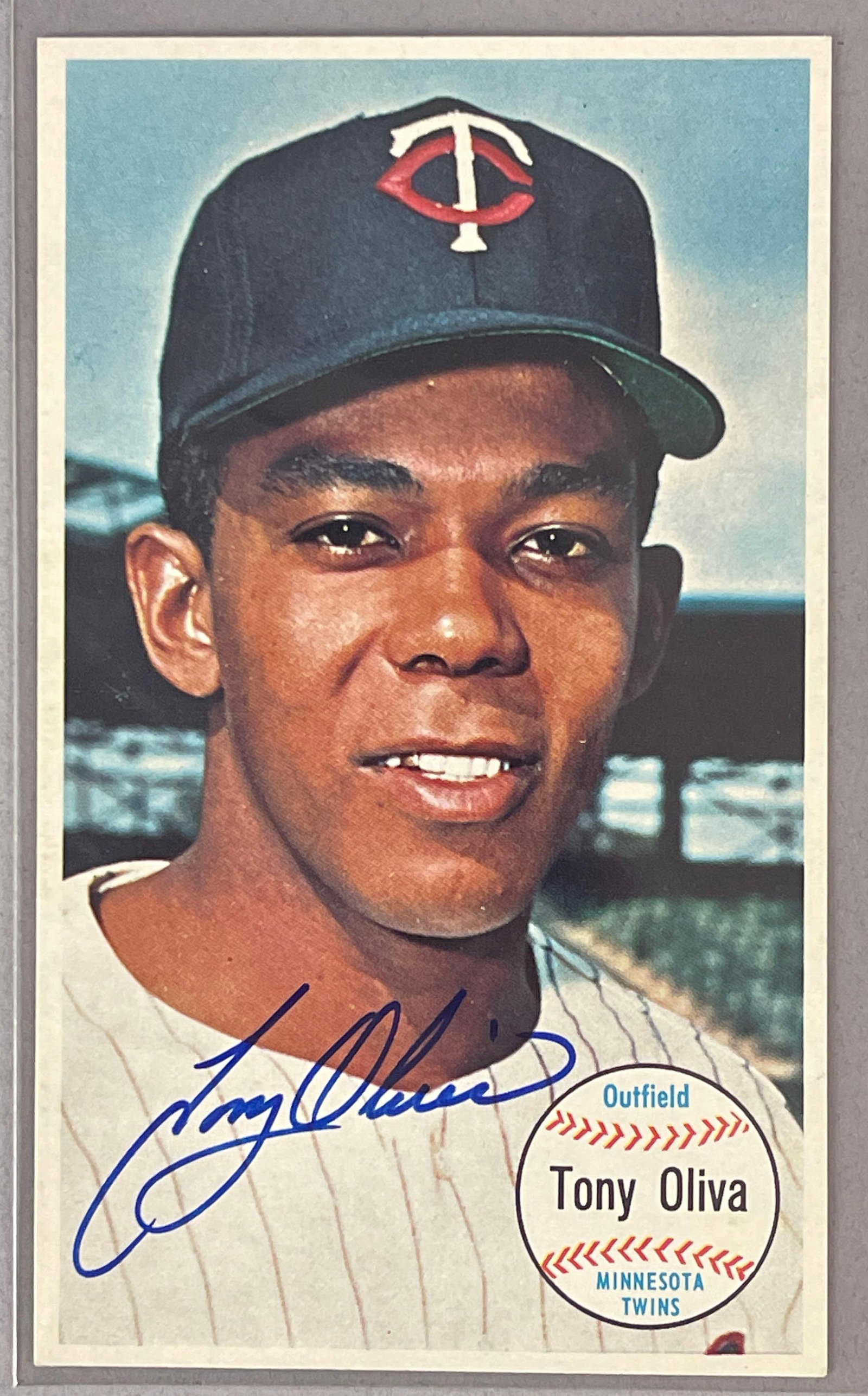 1964 Topps Giants Tony Oliva Signed Card with JSA COA: Autographed Tony Oliva, with JSA COA, EXMT with Great auto