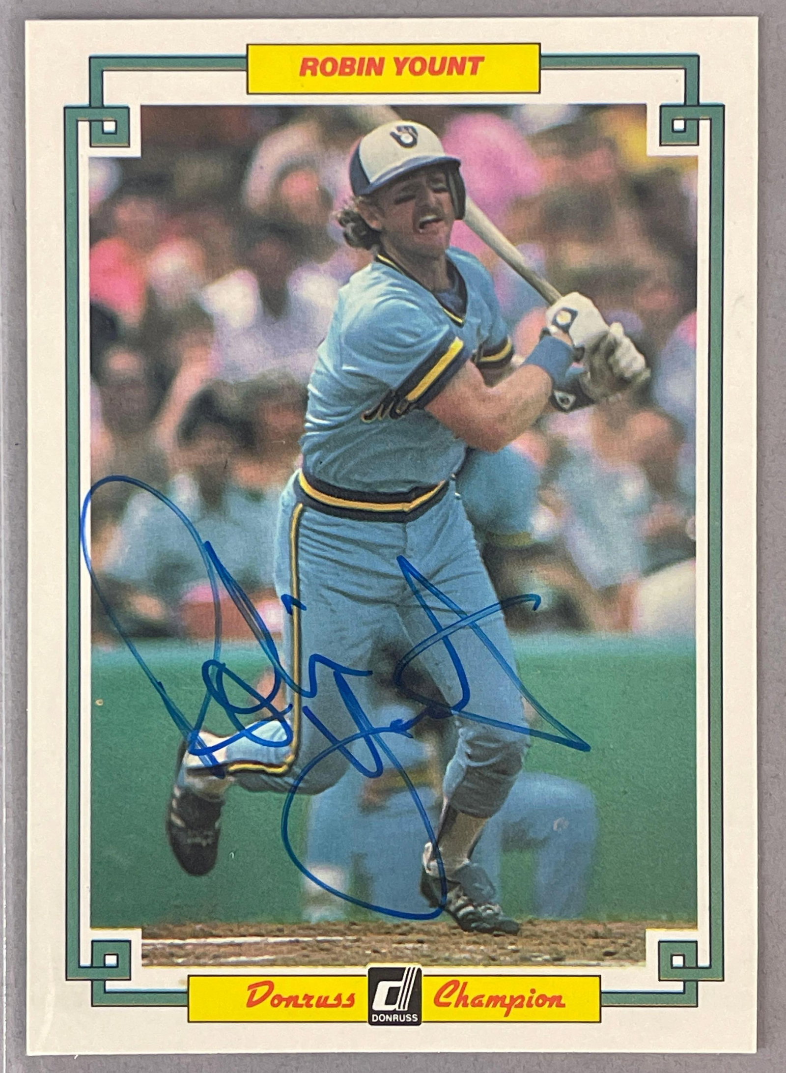 1984 Donruss Champion Robin Yount Signed Card with JSA COA (1 of 2)