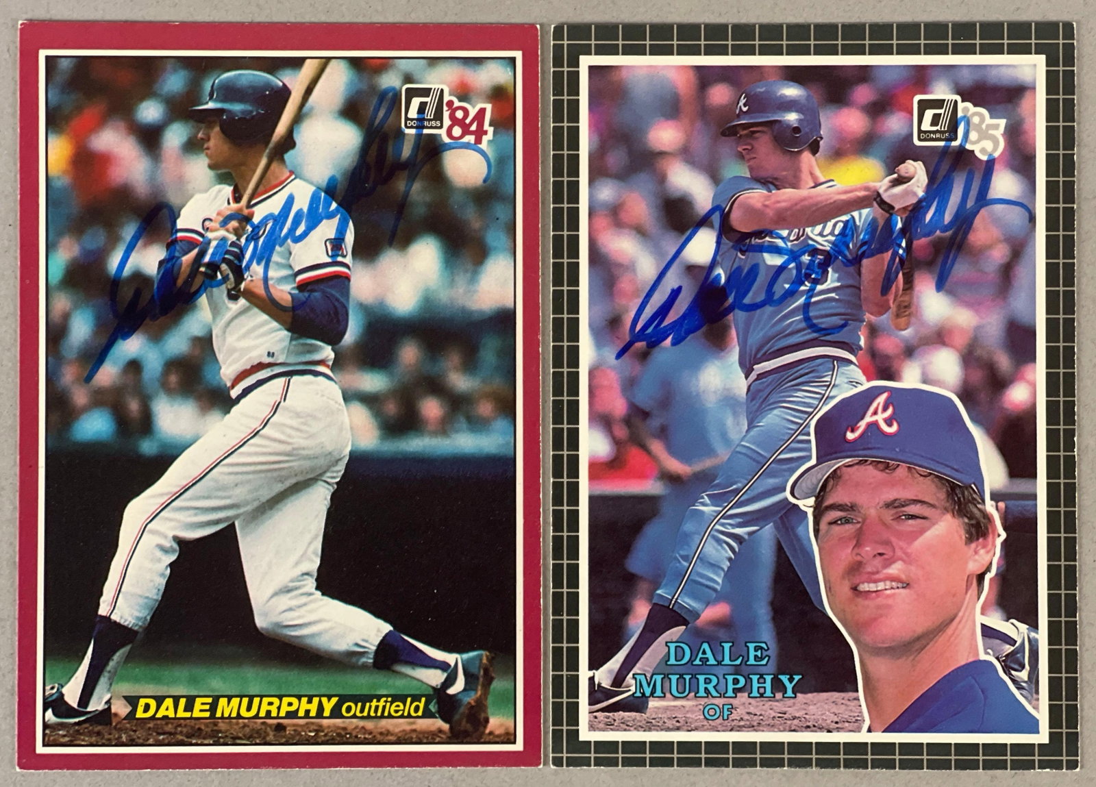 1984 and 85 Donruss Action All-Star Dale Murphy Signed Cards with JSA COA (1 of 2)