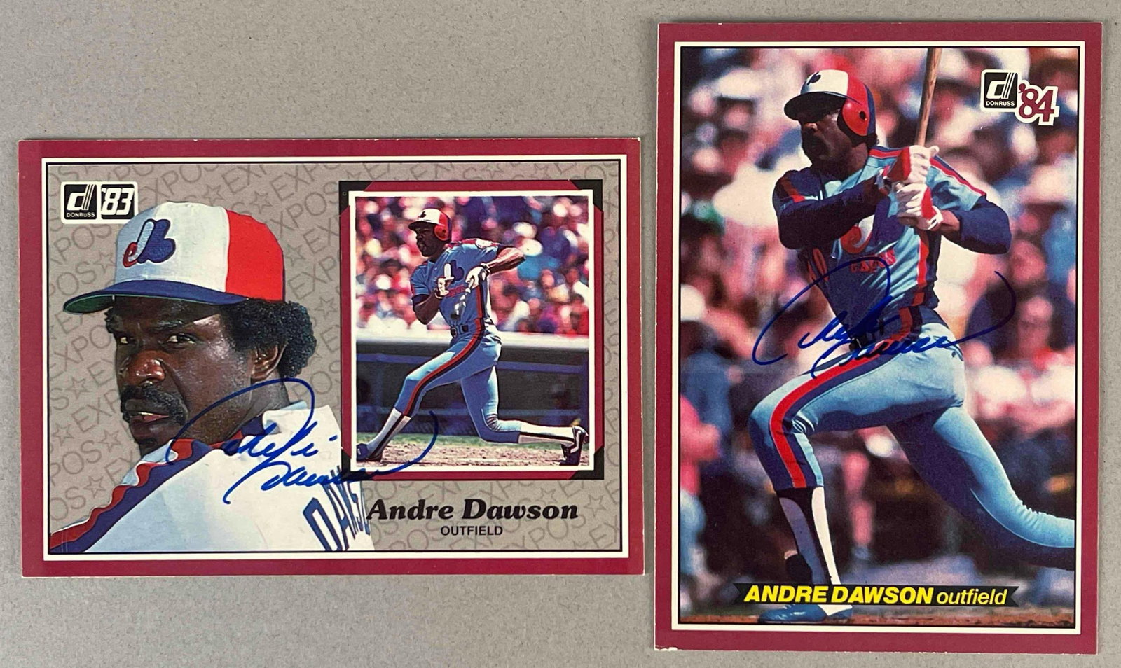1983 Donruss Action All-Star Andre Dawson and Tim Raines Signed Cards with JSA COA (1 of 2)