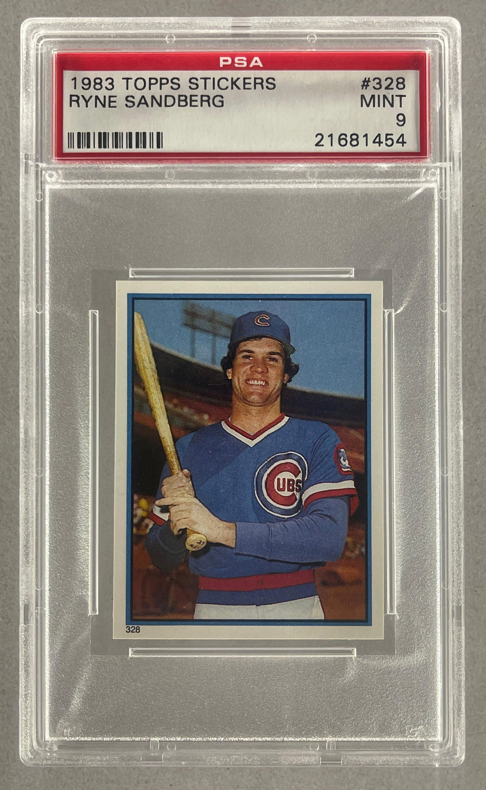 1983 Topps Sticker Ryne Sandberg #328 PSA 9 Rookie (1 of 2)