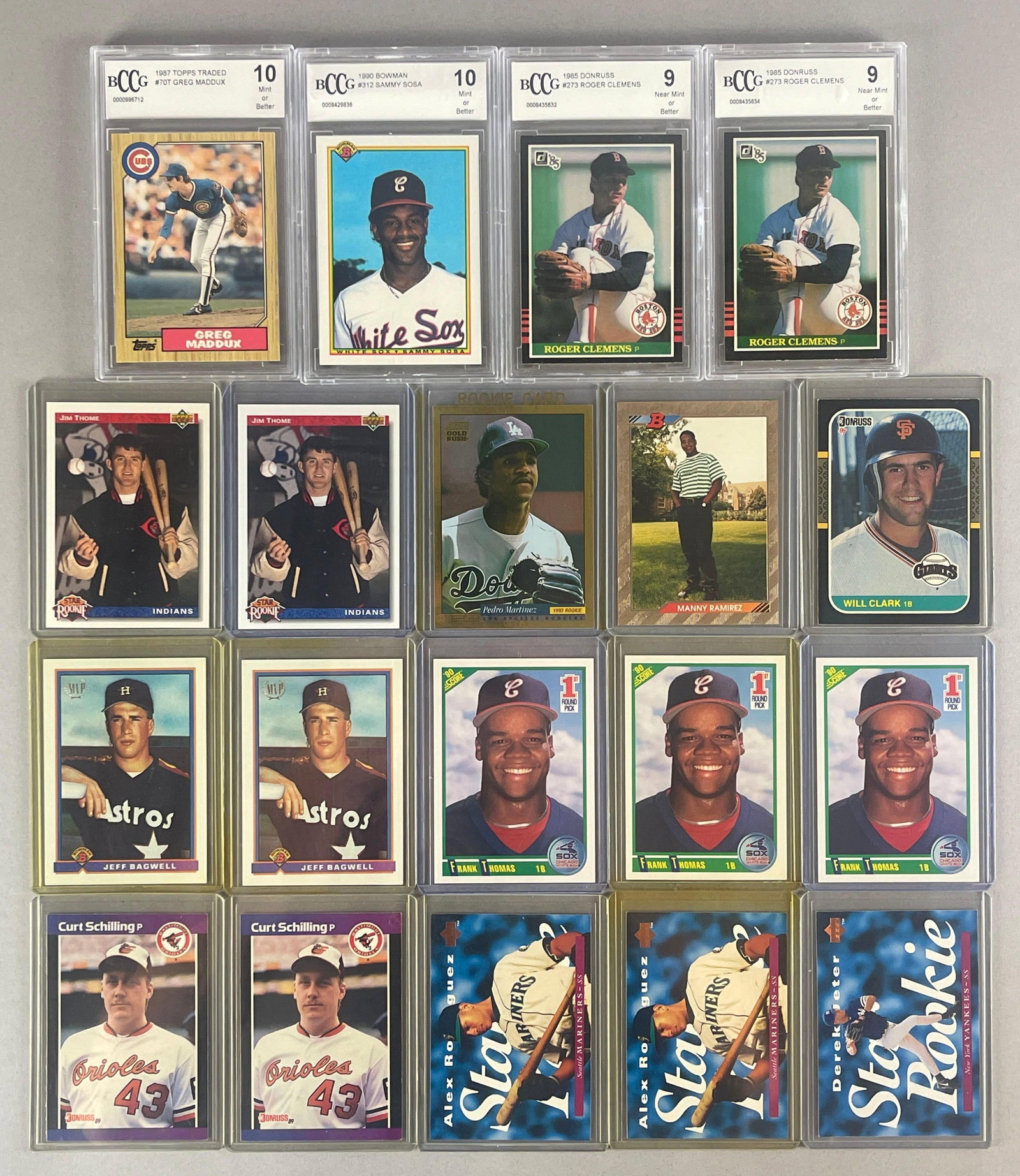 20 - 1980s - 90s Baseball Rookie Cards with Graded 9 (1 of 2)