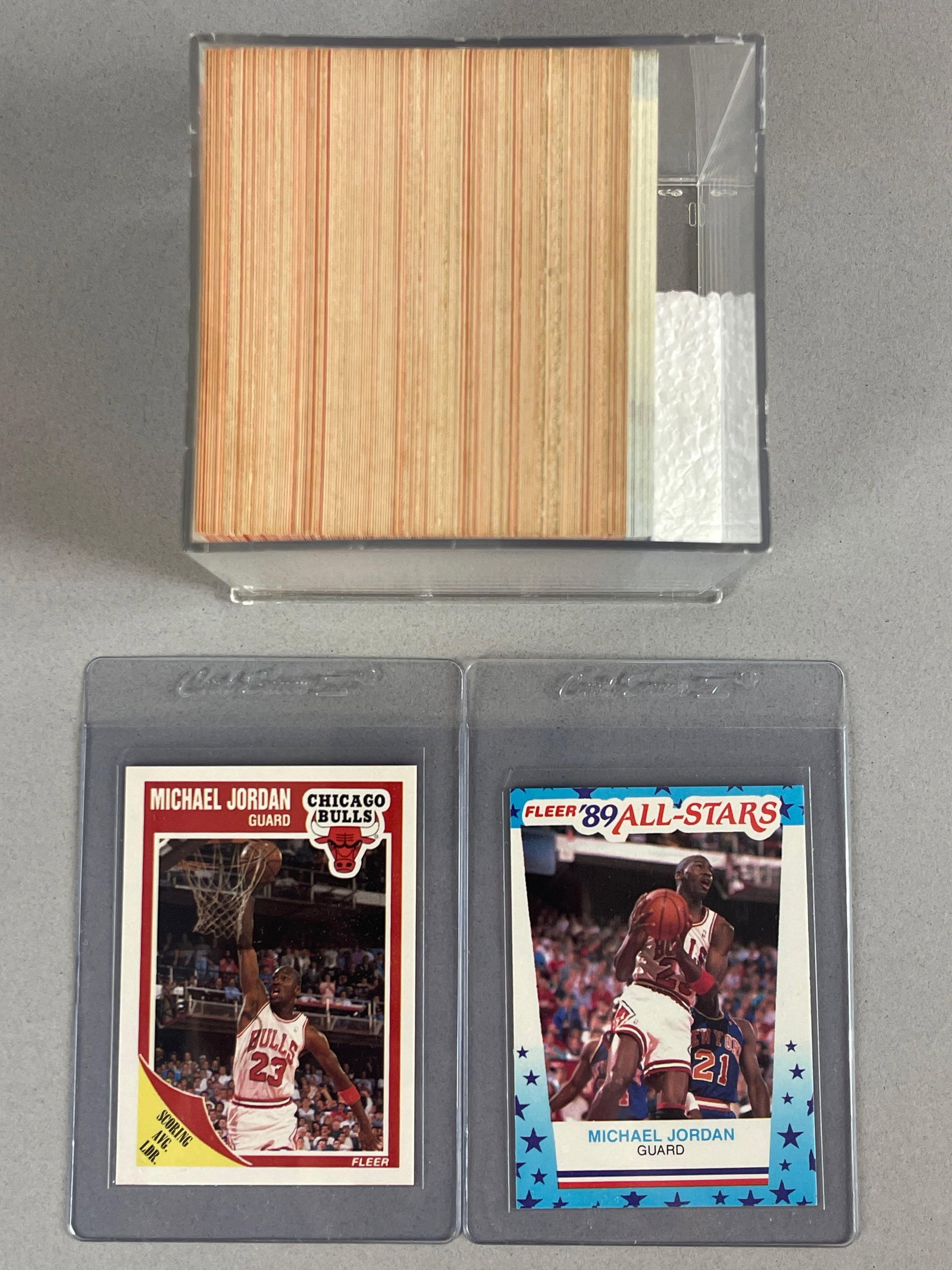 1989 Fleer Basketball Complete High-Grade Set with Sticker Set: Condiitons vary, NM - Mint