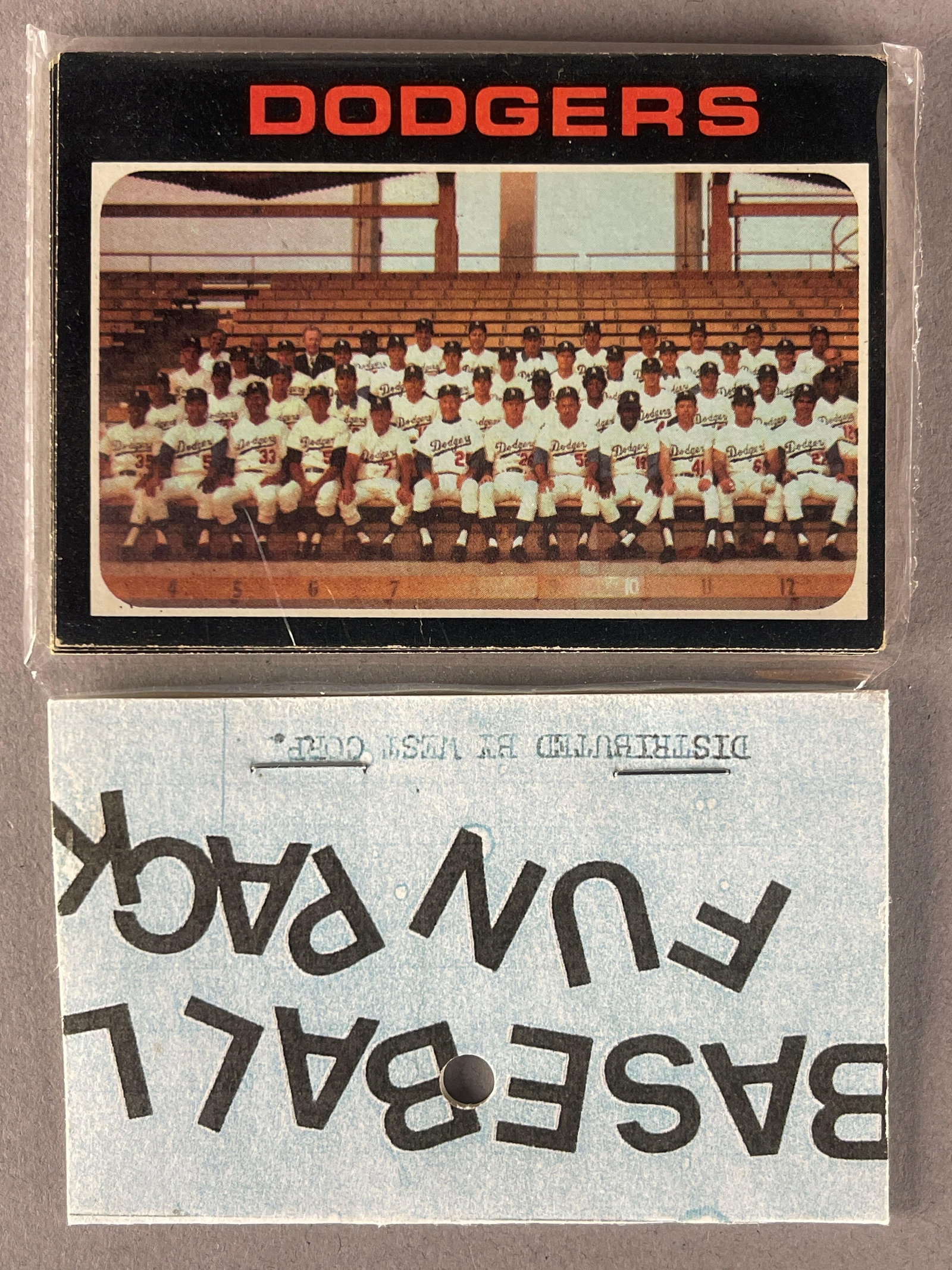 1971 Topps Baseball West Corps Cello Fun Pack: 10 - Cards per pack, West Corps. was a repacking company in the 1970s