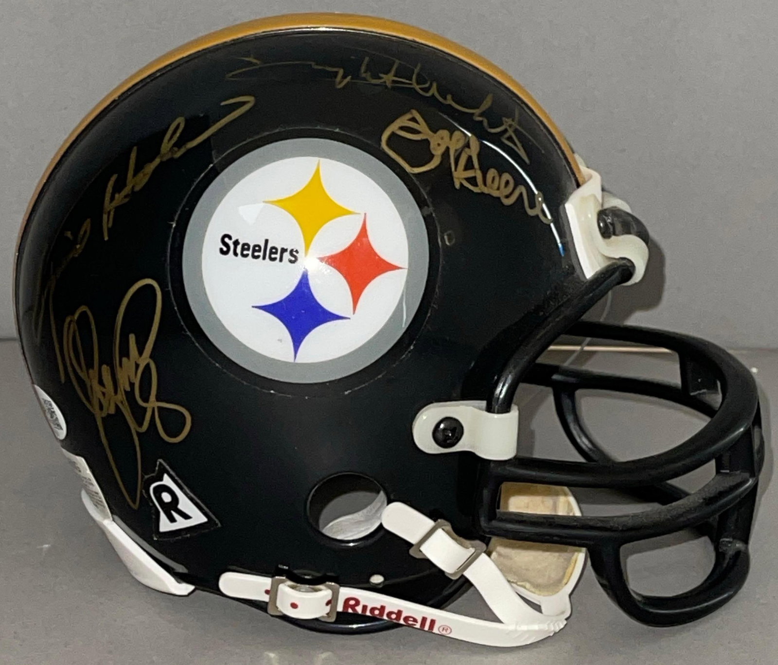 Steel Curtain Signed Pittsburgh Steelers Mini Helmet with JSA COA (1 of 5)