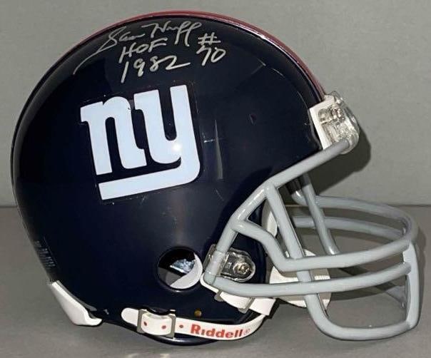 Sam Huff Signed New York Giants Mini Helmet with COA: Autographed Sam Huff HOF 1982 #70, with Superstarsports Signings COA